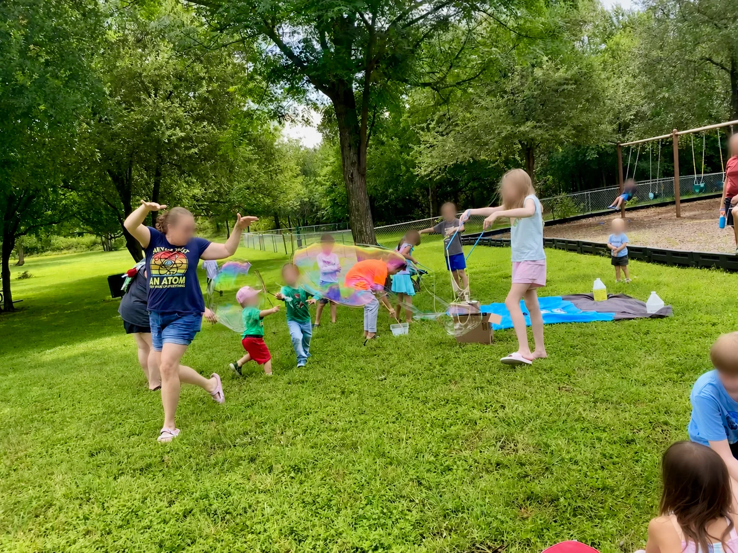 Children enjoying playful outdoor exploration