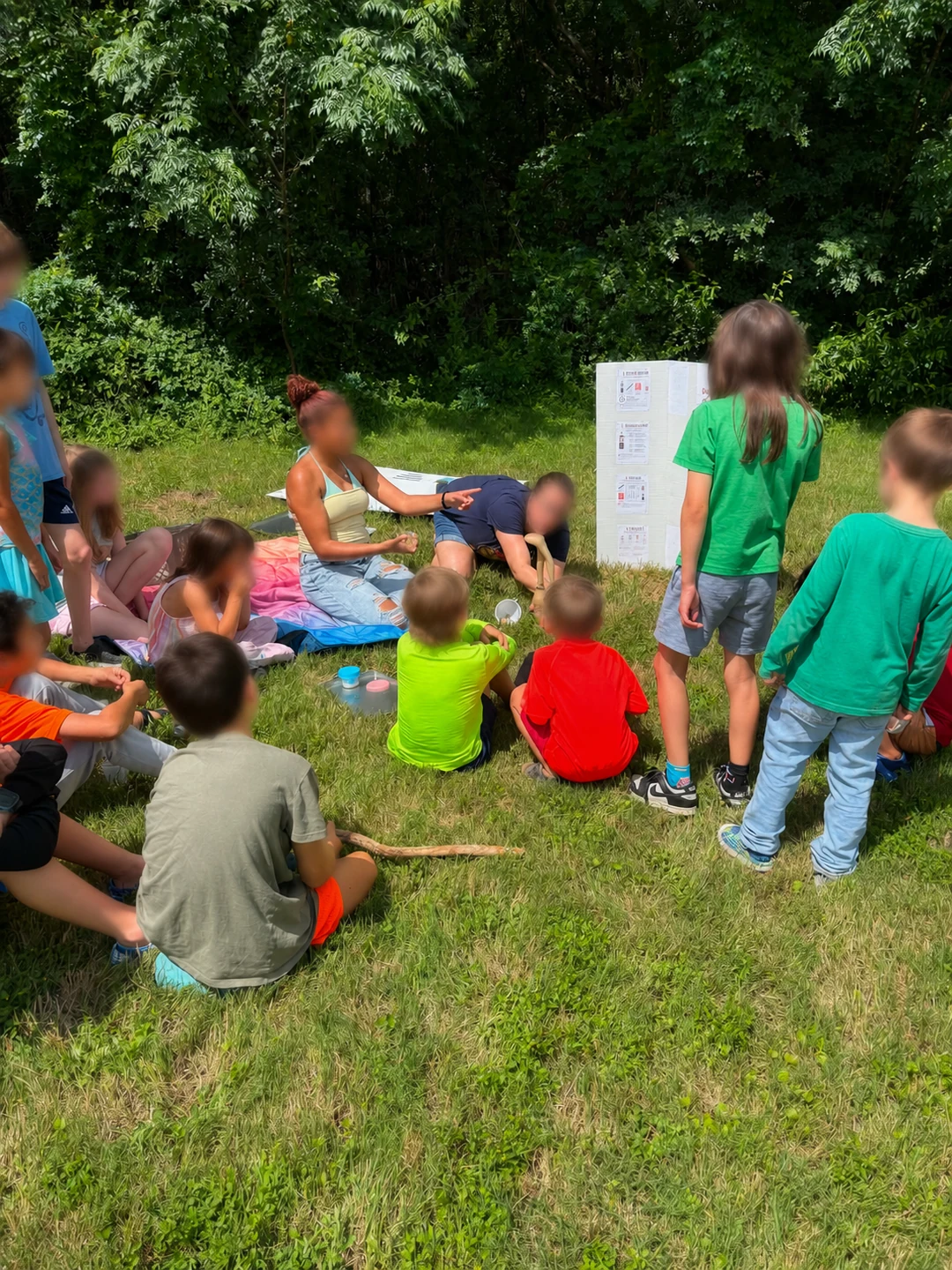 Children taking part in outdoor learning together